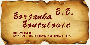 Borjanka Bontulović vizit kartica